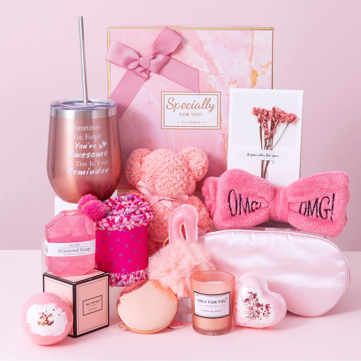 Gifts Basket for Women - Birthday Gifts for WomenWomen Gifts Set Contains 13 Items Unique Female Gift IdeasRelaxing Care Package Self Care Gift Box for Women Mom Wife Bestie Sister
